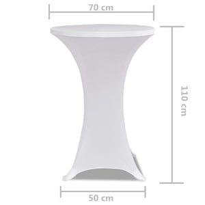 2 x housse de table pour mange-debout housse extensible Ø70 cm blanc