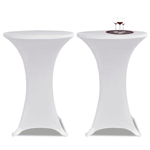 2 x housse de table pour mange-debout housse extensible Ø70 cm blanc