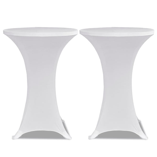 2 x Nappe extensible pour mange-debout Ø80 cm blanche