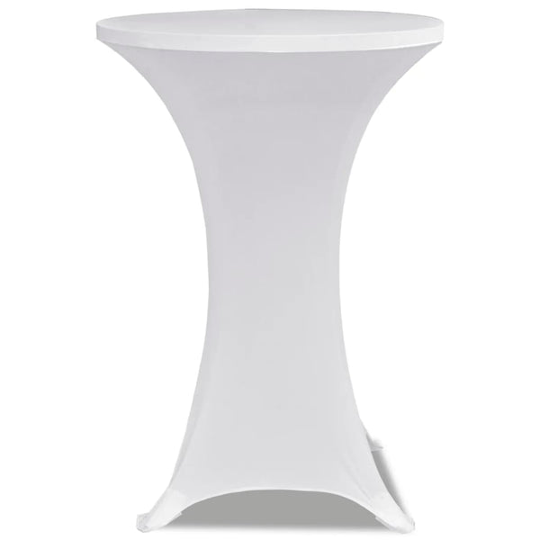 2 x Tischhusse für Stehtisch Stretchhusse Ø80 cm weiß