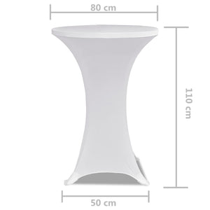 2 x Nappe extensible pour mange-debout Ø80 cm blanche
