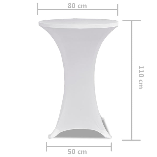 2 x Nappe extensible pour mange-debout Ø80 cm blanche