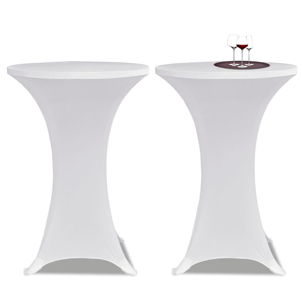 2 x Nappe extensible pour mange-debout Ø80 cm blanche