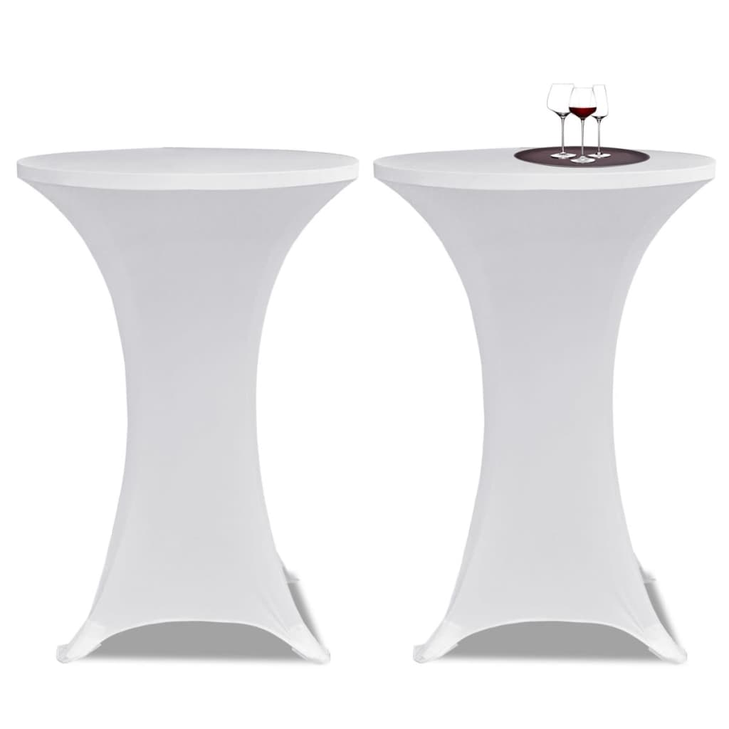 2 x Nappe extensible pour mange-debout Ø80 cm blanche