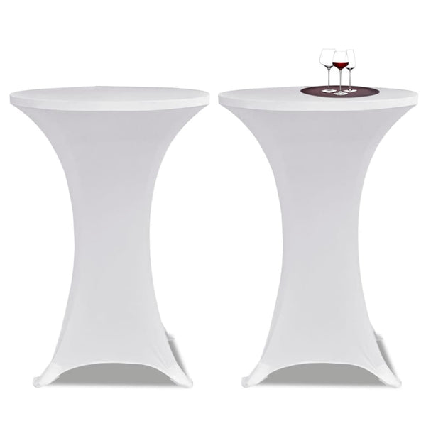 2 x Nappe extensible pour mange-debout Ø80 cm blanche