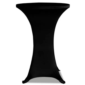 2 x Housse de table mange-debout housse extensible Ø60 cm noir