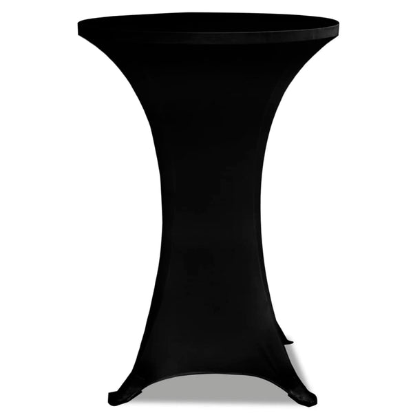 2 x Housse de table mange-debout housse extensible Ø60 cm noir