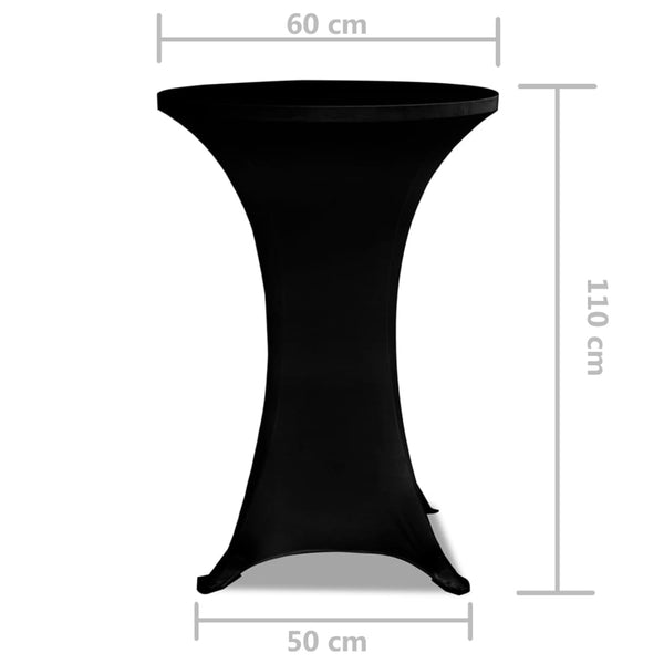 2 x Housse de table mange-debout housse extensible Ø60 cm noir