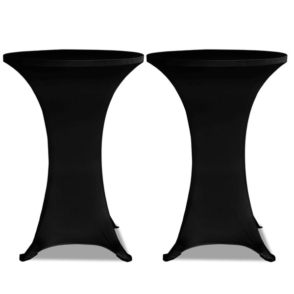 2 x Nappe stretch de mange-debout Ø70 cm noire