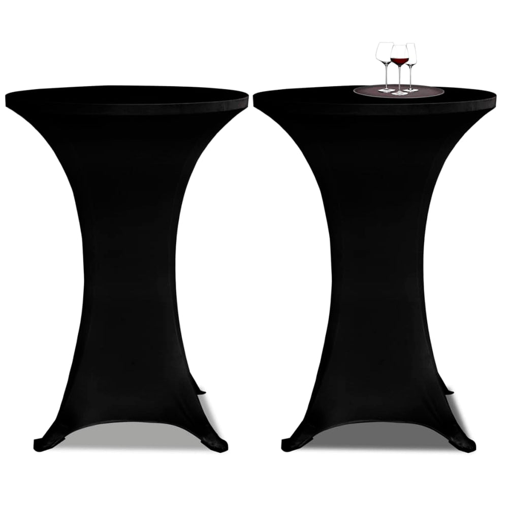 2 x Nappe stretch de mange-debout Ø70 cm noire