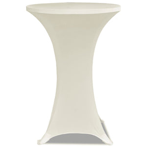 2 x housses de table pour mange-debout en stretch Ø60 cm couleur crème