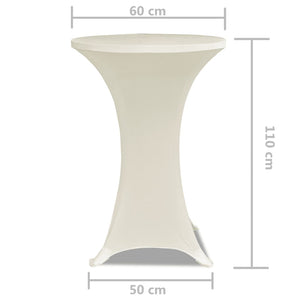 2 x housses de table pour mange-debout en stretch Ø60 cm couleur crème
