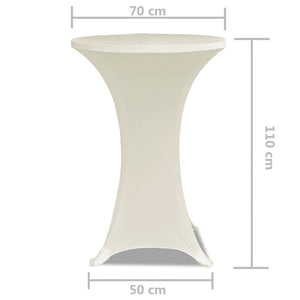 2 x stretch tablecloth for poseur table, Ø70 cm, cream-coloured