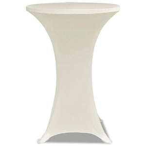 2 x housse de table pour mange-debout stretch Ø80 cm crème