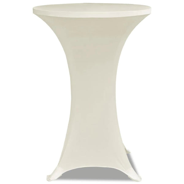 2 x housse de table pour mange-debout stretch Ø80 cm crème