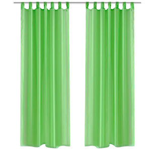 2 x Transparente Gardine Fertiggardine 140 x 175cm apfelgrün