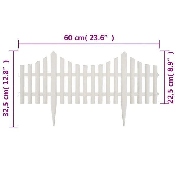 Rasenkanten 17 Stk. Weiß 10 m PP