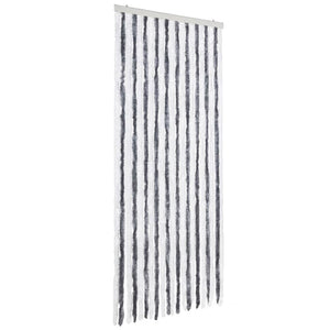 Insektenschutz-Vorhang Grau und Weiß 90x220 cm Chenille