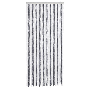 Chenille Insektenschutzvorhang Grau/Weiß 90x220cm