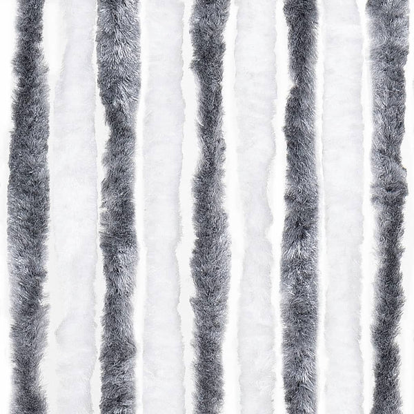 Chenille Insektenschutzvorhang Grau/Weiß 90x220cm