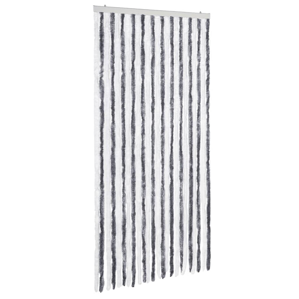 Chenille Insektenschutzvorhang Grau/Weiß 100x220 cm