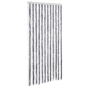 Chenille Insektenschutzvorhang Grau/Weiß 100x220 cm