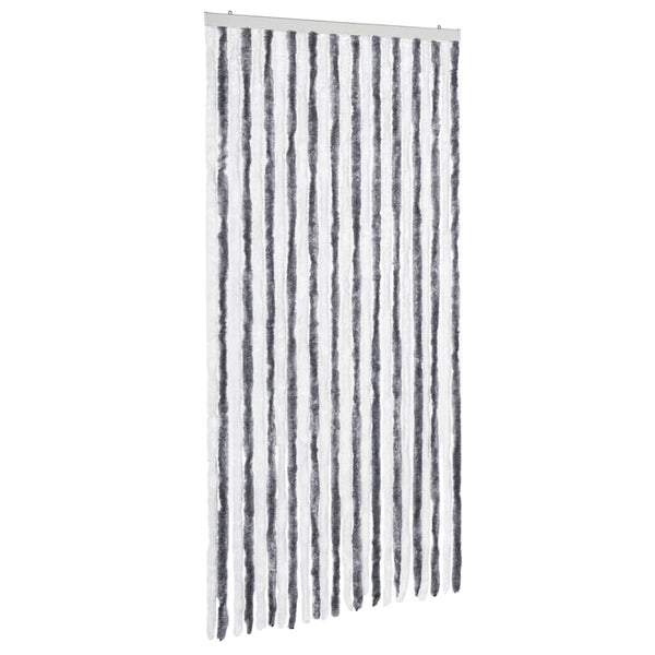 Chenille Insektenschutzvorhang Grau/Weiß 100x220 cm