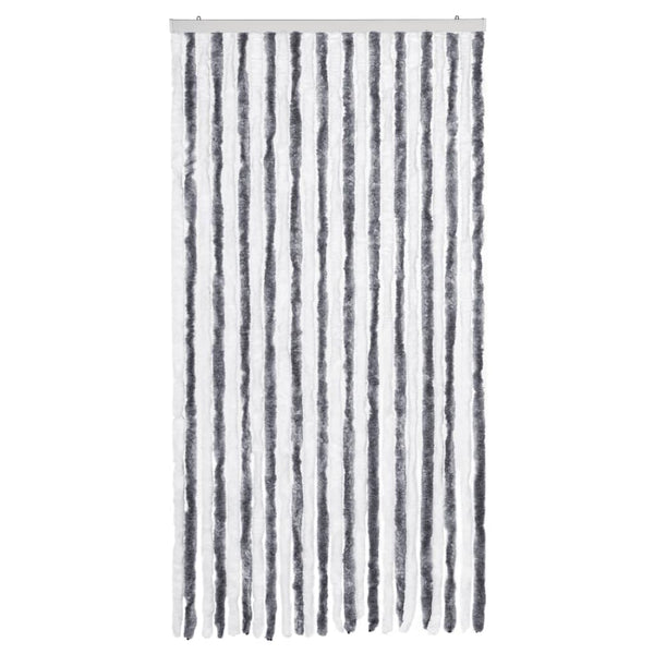 Chenille Insektenschutzvorhang Grau/Weiß 100x220 cm