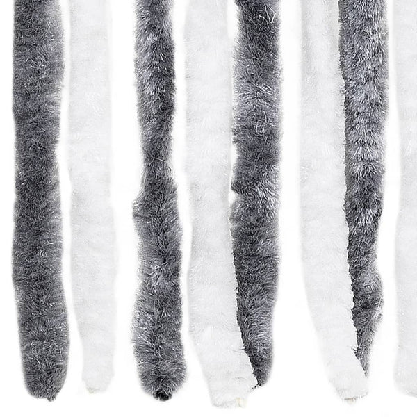 Chenille Insektenschutzvorhang Grau/Weiß 100x220 cm