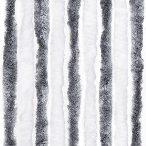 Chenille Insektenschutzvorhang Grau/Weiß 100x220 cm