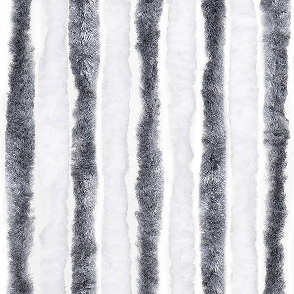 Chenille Insektenschutzvorhang Grau/Weiß 100x220 cm