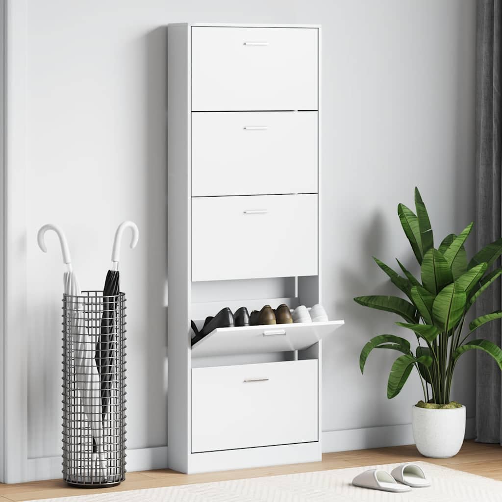 Schuhschrank mit 5 Fächern, Weiß