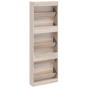 vidaXL Meuble à chaussures avec 5 tiroirs abattants en bois aspect chêne