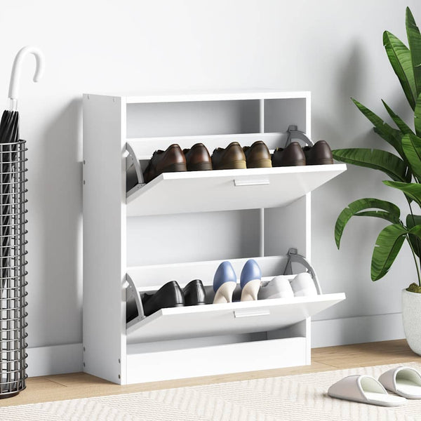 Weißer Schuhschrank mit 2 Fächern