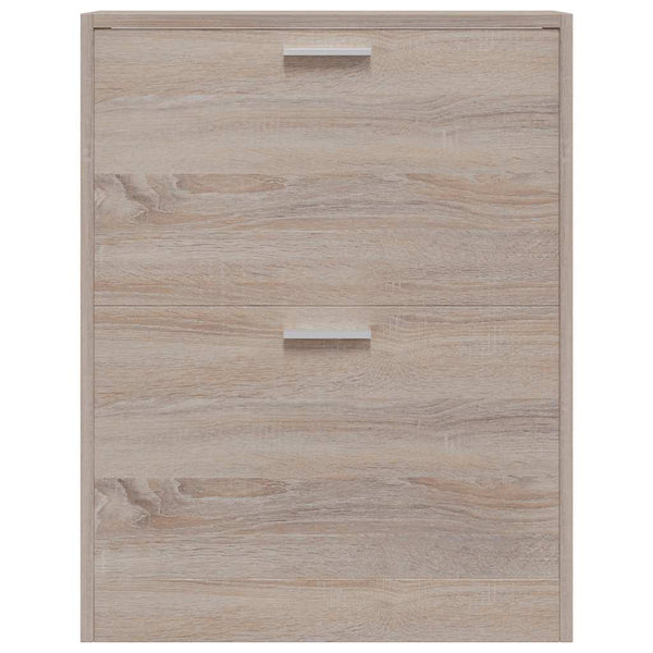 Schuhschrank Holz in Eichen-Optik mit 2 Schuhkippern
