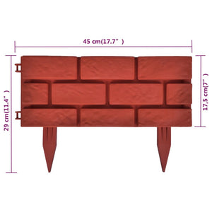Rasenkanten 11 Stk. Backstein-Design