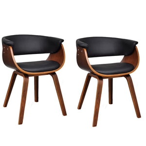 vidaXL Chaises de salle à manger 2 pcs. Bois courbé et similicuir