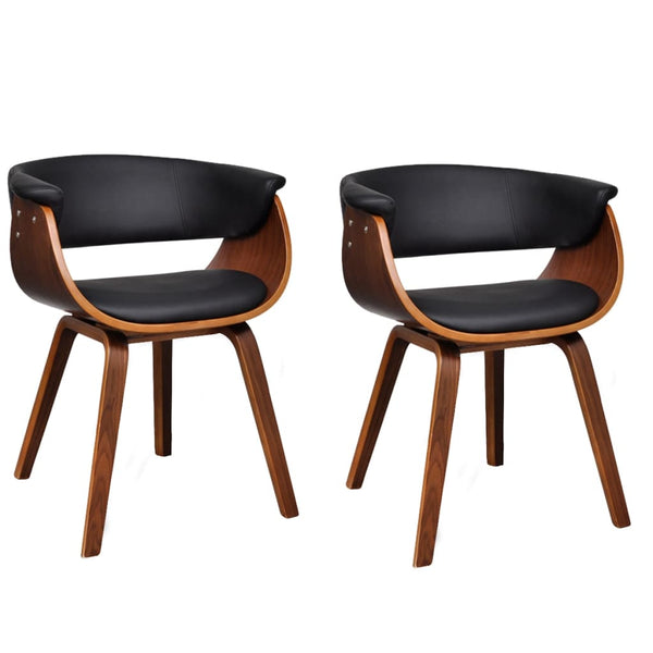 vidaXL Chaises de salle à manger 2 pcs. Bois courbé et similicuir