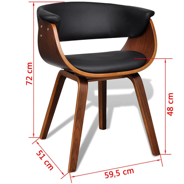 vidaXL Chaises de salle à manger 2 pcs. Bois courbé et similicuir