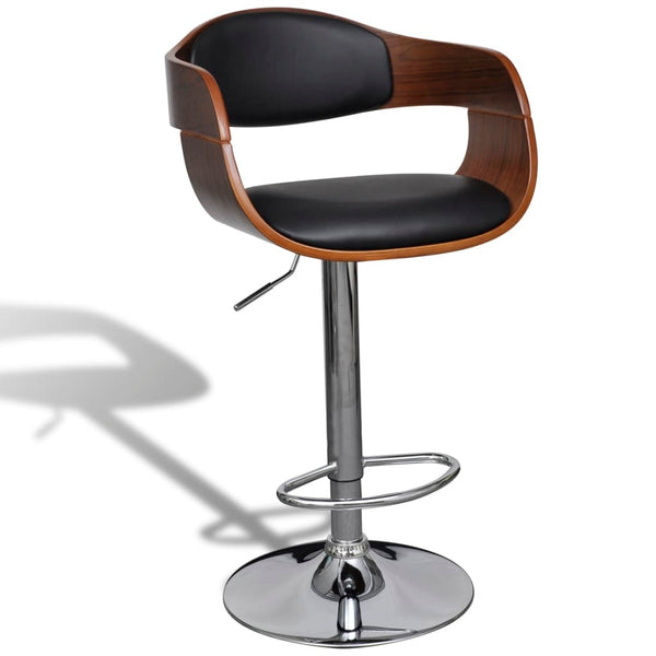vidaXL Tabourets de bar 2 pcs Bois courbé et similicuir