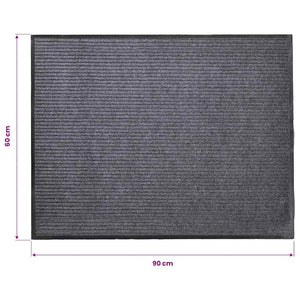 vidaXL Paillasson gris 90 x 60 cm PVC