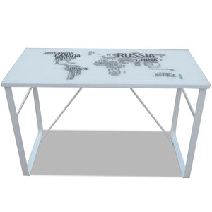 Schreibtisch mit Weltkarten-Design
