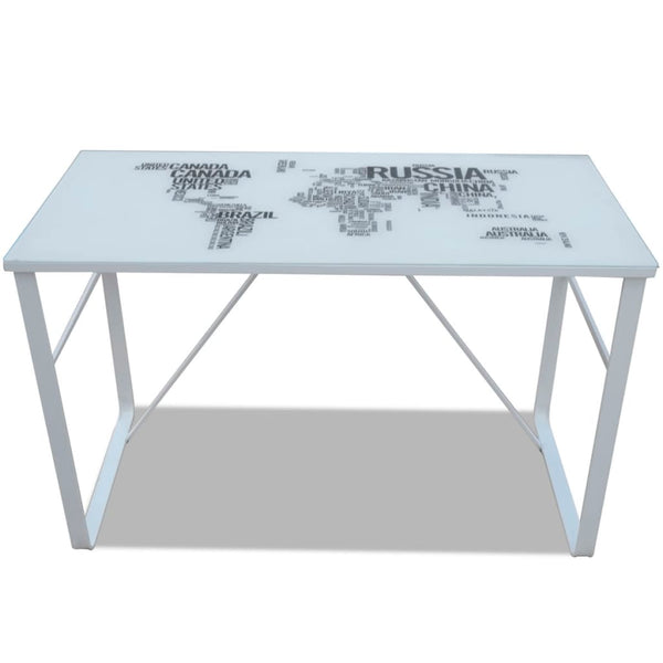 Schreibtisch mit Weltkarten-Design