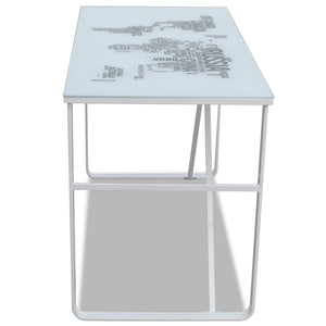 Schreibtisch mit Weltkarten-Design