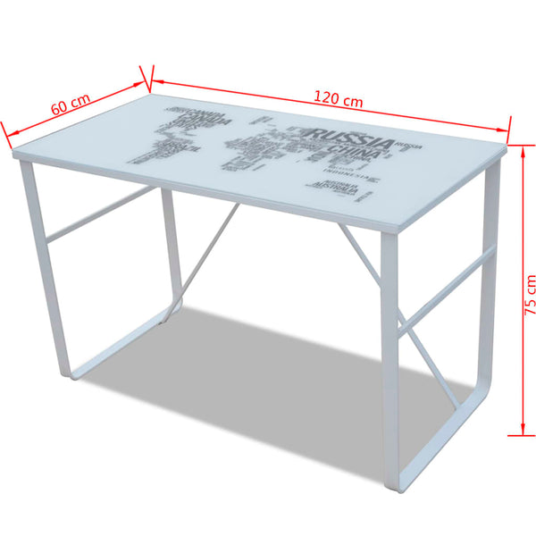 Schreibtisch mit Weltkarten-Design