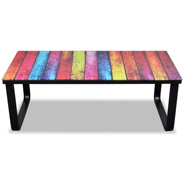 Couchtisch mit Regenbogen-Glasplatte