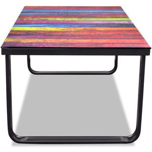Couchtisch mit Glasplatte Regenbogen-Aufdruck
