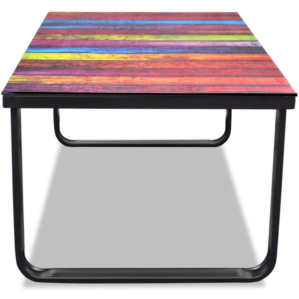Couchtisch mit Glasplatte Regenbogen-Aufdruck