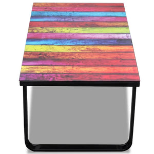Couchtisch mit Regenbogen-Glasplatte