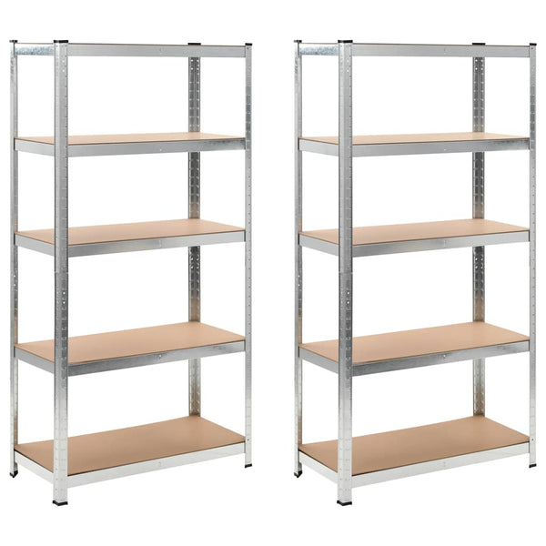 vidaXL Étagères de rangement 2 pcs Argentées